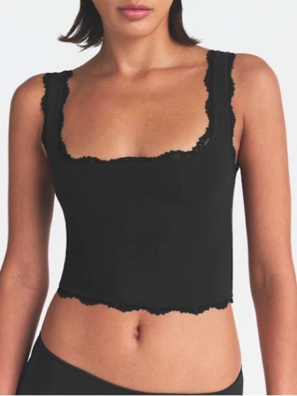 RARE SKIMS Fits Everybody Lace Tank Top in ‘Onyx’